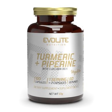 Turmeric + Piperine Evolite Nutrition 120 veg caps