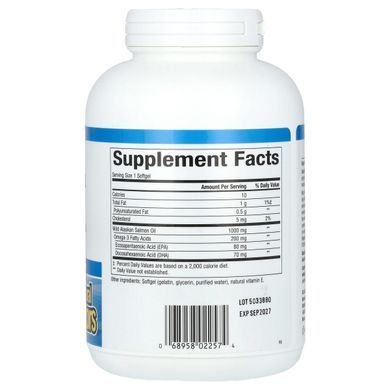 Omega Factors, риб'ячий жир з дикого аляскинского лосося, Natural Factors, 1000 мг, 180 желатинових капсул