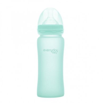 Скляна дитяча пляшечка з силіконовим захистом, м'ятний, 300 мл, Everyday Baby, 1 шт