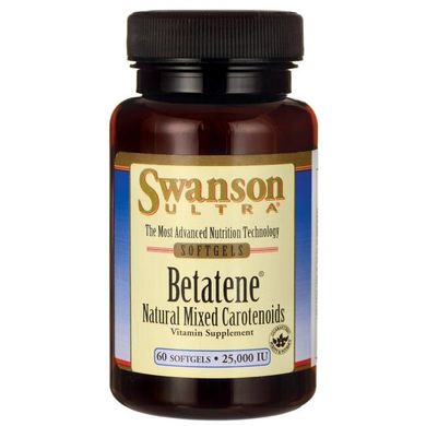 Бетатен натуральні змішані каротиноїди, Betatene Natural Mixed Carotenoids, Swanson, 60 капсул