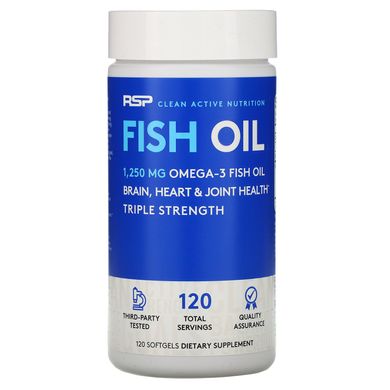 Риб'ячий жир RSP Nutrition (Fish Oil) 1250 мг 120 капсул