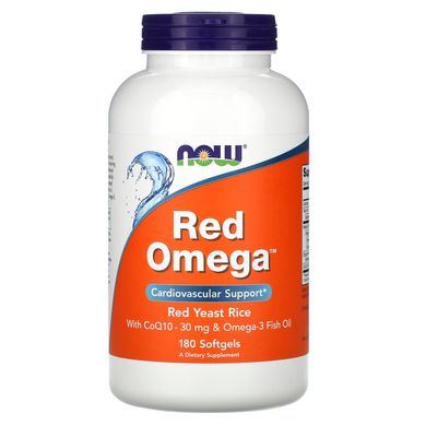 Червона Омега Now Foods (Red Omega Red Yeast Rice + CoQ10) 180 гелевих капсул