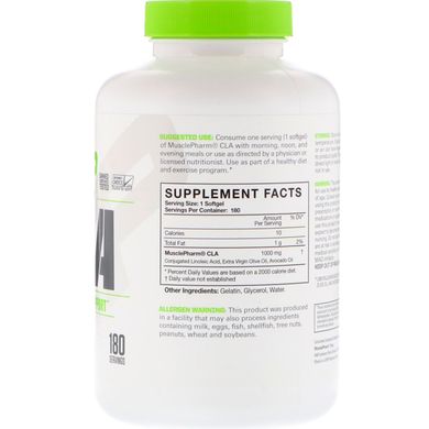 Кон'югована лінолева кислота MusclePharm (Essentials CLA) 1000 мг 180 капсул