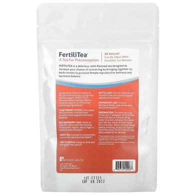 Трав'яний чай для зміцнення репродуктивного здоров'я, FertiliTea - Organic Fertility Tea, Fairhaven Health, 85 г