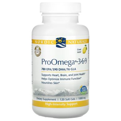 Омега 3-6-9 лимон Nordic Naturals (ProOmega-3-6-9) 1000 мг 120 капсул