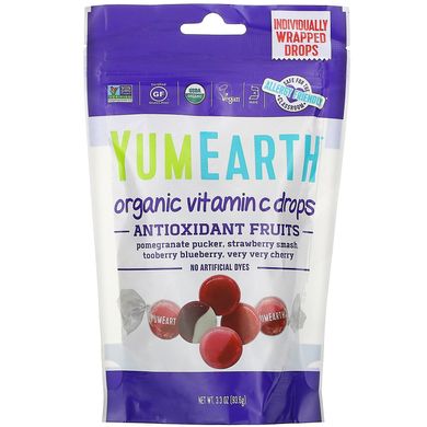 Льодяники з вітаміном С YumEarth (Vitamin C Drops) 93.5 г