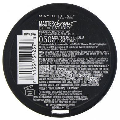 Highlighter with metallic shine, shade Molten Rose Gold 050, Maybelline, 6.7 g