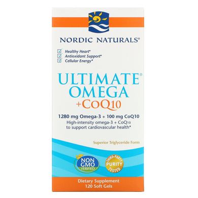 Омега Ультимейт с коэнзимом Nordic Naturals (Omega Ultimate + CoQ10) 1000 мг 120 капсул купить в Киеве и Украине