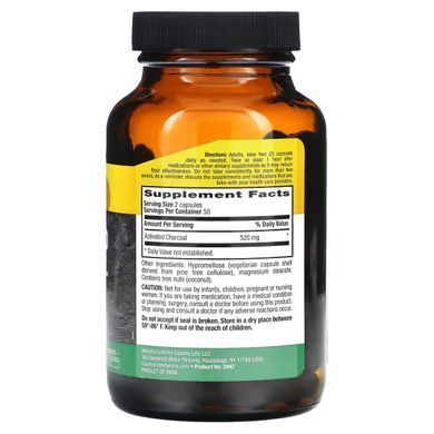 Активированный уголь Country Life (Activated Charcoal) 260 мг 4 г 100 капсул купить в Киеве и Украине