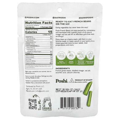 Poshi, French Beans, Original, 1.76 oz (50 g)