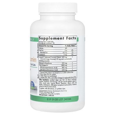 Омега-3 і куркумін Nordic Naturals (ProOmega CRP) 500 мг / 200 мг 90 капсул