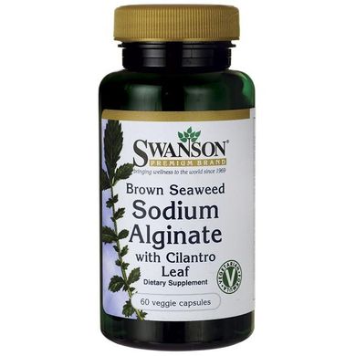Альгінат натрію бурих водоростей, Brown Seaweed Sodium Alginate, Swanson, 60 капсул