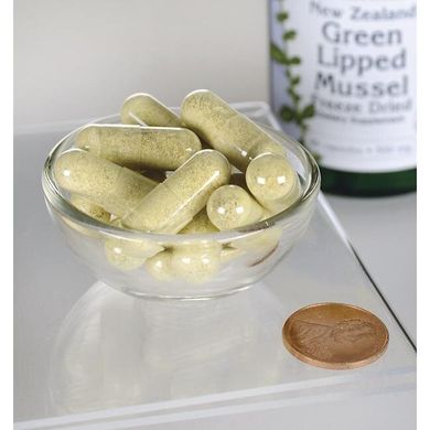 Новозеландська мідія, ліофілізована, New Zealand Green Lipped Mussel, Freeze Dried, Swanson, 500 мг, 60 капсул