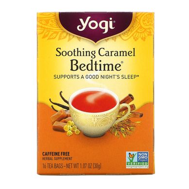 Чай Soothing Caramel Bedtime, без кофеина, Yogi Tea, 16 пакетиков, 1,07 унции (30 г) купить в Киеве и Украине