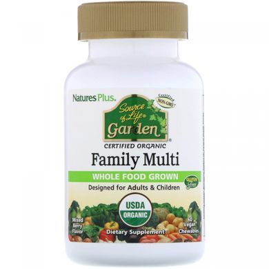 Мультивітаміни для всієї родини Nature's Plus (Family Multi) 60 жувальних таблеток з ягідним смаком