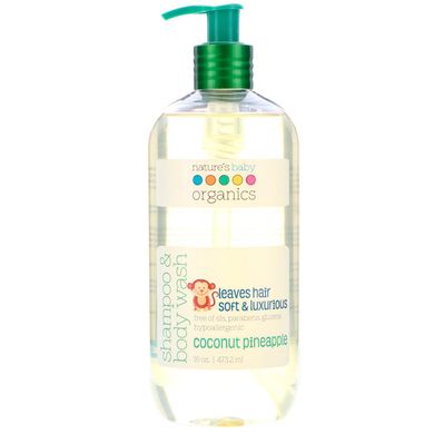 Детский шампунь-пенка ананас и кокос Nature's Baby Organics (Shampoo & Body Wash) 473 мл купить в Киеве и Украине