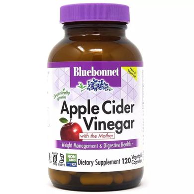Яблучний оцет Bluebonnet Nutrition (Apple Cider Vinegar) 120 вегетаріанських капсул