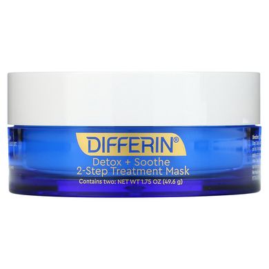 Differin, Detox + Soothe, 2-етапна косметична маска, 1,75 унції (49,6 г)