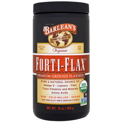 Мелене лляне насіння Barlean's (Organic Forti-Flax) 454 г