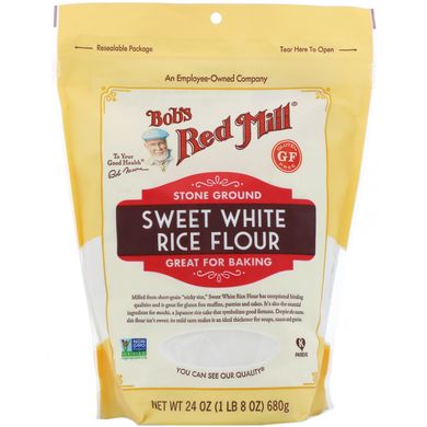 Солодке біле рисове борошно, Sweet White Rice Flour, Bob's Red Mill, 680 г