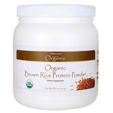 Органічний протеїн коричневого рису, Organic Brown Rice Protein, Swanson, 482 г