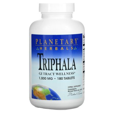 Трифала, здоров'я шлунково-кишкового тракту, Planetary Herbals, 1,000 мг, 180 таблеток
