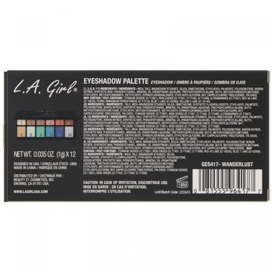 Палітра тіней для повік Wanderlust, L.A. Girl, 1 г (кожен відтінок)