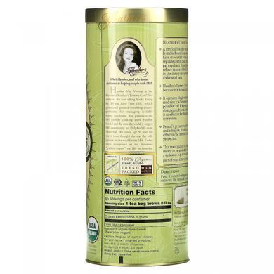 Чай от живота, пакетики с натуральным фенхелем, без кофеина, Heather's Tummy Care, 45 пакетиков, 8.82 унций (250 г) купить в Киеве и Украине
