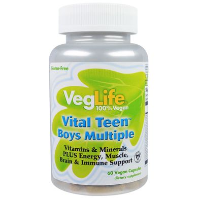 Vital Teen, витаминный комплекс для мальчиков, VegLife, 60 вегетарианских капсул купить в Киеве и Украине