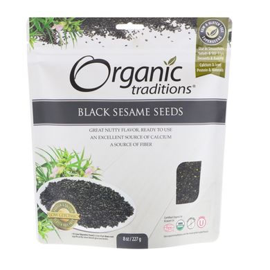Чорний кунжут, насіння, Organic Traditions, 8 унцій (227 г)