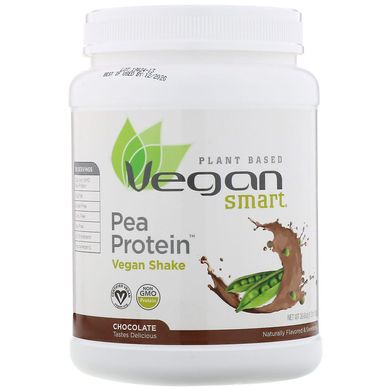 Протеїн, Pea Protein, вегатаріанський шейк, шоколад, VeganSmart, 585 г