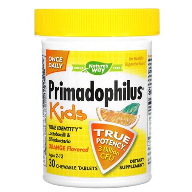 Primadophilus, детский, апельсиновый, Nature's Way, 3 млрд КОЕ, 30 жевательных таблеток купить в Киеве и Украине