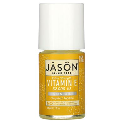 Олія для шкіри з вітаміном Е з підвищеною силою дії, Jason Natural, 32000 МО, 1 рідка унція (30 мл)