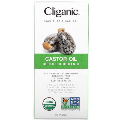 Cliganic, Органічне рицинова олія, 16 рідких унцій (473 мл)