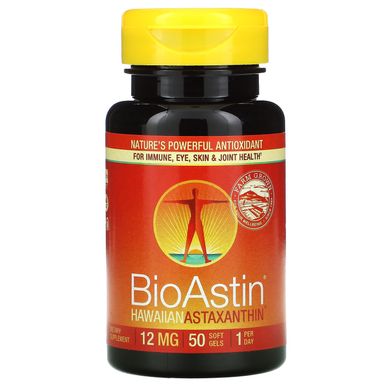 Астаксантин, Nutrex Hawaii, БіоАстін, 12 мг, 50 гелевих капсул