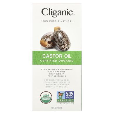 Cliganic, Органічне рицинова олія, 16 рідких унцій (473 мл)