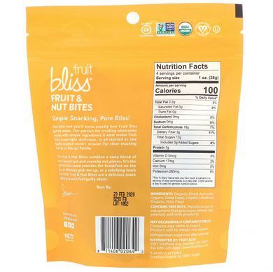 Абрикос + фініки + фундук, Fruit Bliss, 4 унції (113 г)