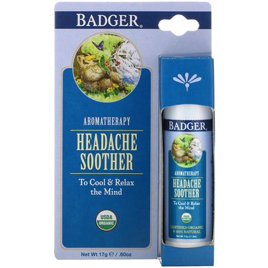Бальзам від головного болю м'ята і лаванда заспокійливий засіб Badger Company (Headache Soother) 17 г