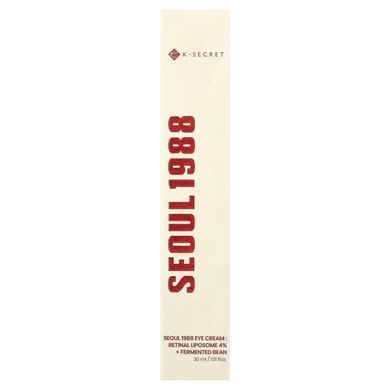 K-Secret, Seoul 1988 крем для шкіри навколо очей, 4 % ліпосом сітківки та ферментованих бобів, 30 мл (1,01 рідк. унції)