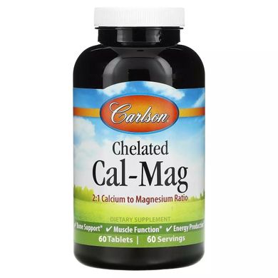 Кальцій Магній Хелат Carlson Labs (Chelated Cal-Mag) 60 таблеток