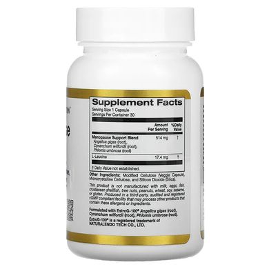 Вітаміни для підтримки менопаузи California Gold Nutrition (Menopause Support) 30 вегетаріанських капсул