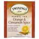 Чай з трав, зі смаком апельсина і кориці, без кофеїну, Twinings, 20 окремих пакетиків, 40 г фото