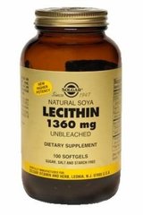 Лецитин неотбеленный Solgar (Lecithin) 1360 мг 100 капсул купить в Киеве и Украине