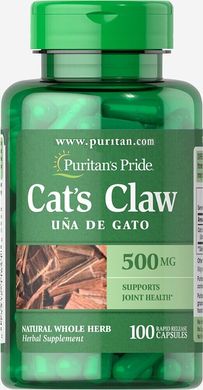 Котячий кіготь, Cat's Claw, Puritan's Pride, 500 мг, 100 капсул