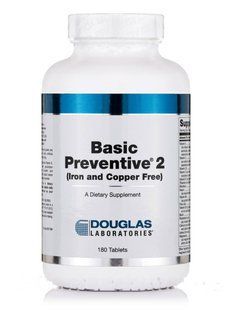 Multivitamins without iron and copper Douglas Laboratories (Basic Preventive 2) 180 tablets