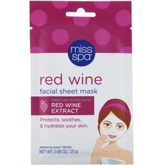 Красное вино, маска для лица, Miss Spa, 1 маска купить в Киеве и Украине