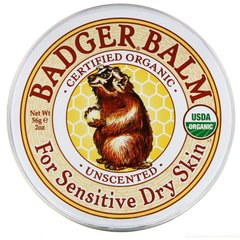 Бальзам для чутливої ​​шкіри без запаху для сухої шкіри Badger Company (Badger Balm) 56 г