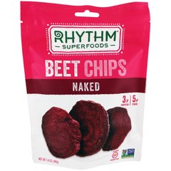 Бурякові чіпси, без добавок, Rhythm Superfoods, 1,4 унції (40 г)