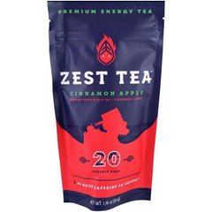 Преміальний енергетичний чай з корицею, Premium Energy Tea, Cinnamon Apple, Zest Tea LLZ, 20 пірамідальних мішків, 1,76 унції (50 г) кожен