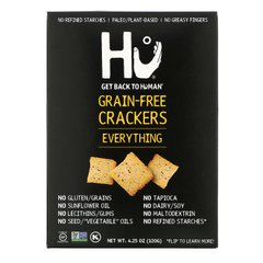Крекери без зерна, Grain-Free Crackers, Everything, Hu, 120 г